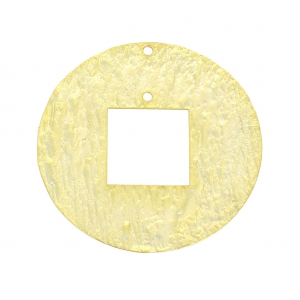 Intercalaire rond en métal martélé avec trou 2 mm doré x1