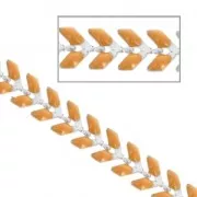 Chaîne maille chevron en épis résine époxy 6.3 mm Moutarde argenté x 20cm