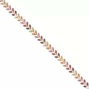 Light Rose - Chaîne maille chevron en épis résine époxy 6.3mm Camel/Light Rose/Beige doré x 20cm Chaîne maille chevron en épis résine époxy 6.3mm Camel/Light Rose/Beige doré x 20cm