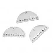 Intercalaire/Chandelier demi-lune 9 trous 10.5x22 mm en Acier inox x2