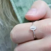 Bague fine ovale Vierge taille 50 en Argent 925 x1