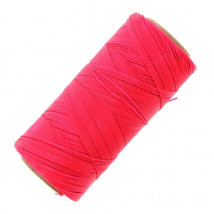 Bobine de fil ciré Linhasita pour micro macramé 0.75 mm - Fluo Pink (328) x228m