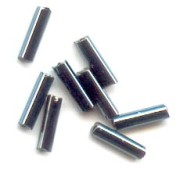 Perles rocailles Preciosa  tubes 4x1 mm Jet Hematite x20g