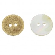 Bouton Nacre rond pailleté 15 mm Gold x1|raw }}