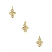 Mini breloque croix strassée en laiton 7.1x3.9 mm doré x1