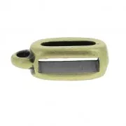 Poussoir attache breloque pour lacet 10 mm bronze x1