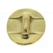 Poussoir rond motif losange pour lacet 5 mm doré à l'or fin x1