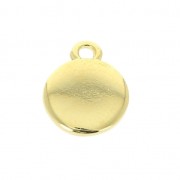 Breloque ronde motif croix en résine époxy 10 mm doré à l'or fin/Noir x1