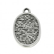 Pendentif médaille ovale symbole religieux croix 19.5x12.25 mm Placage Argent fin vieilli x1