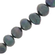 Perles d'eau douce baroques irrégulières - 11x10 mm Grade AA Dark Green Irisé x5