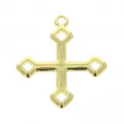 Pendentif symbole religieux croix 23.5x20.5 mm Doré à l'or fin x1