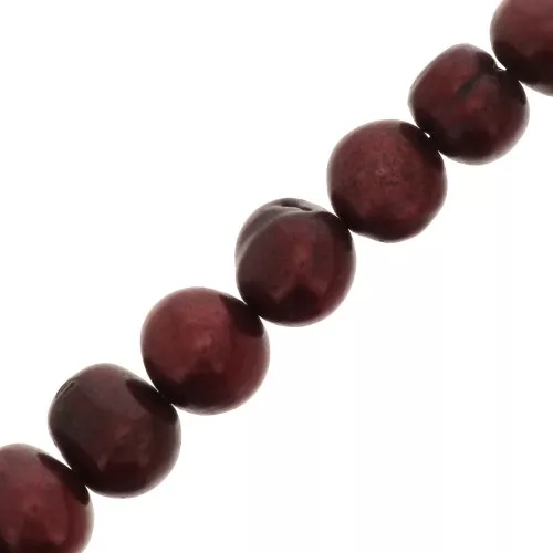 Perles d'eau douce irrégulières 8x9 mm Rouge Irisé x6