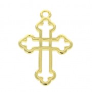 Pendentif symbole religieux croix 25.5x16 mm Doré à l'or fin x1|raw }}