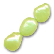 Perles d'eau douce irrégulières teintées 9x8 mm Vert anis x6