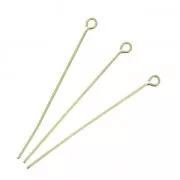 Clous tête ronde 41x0.7 mm - Plaqué Or 3 microns x6