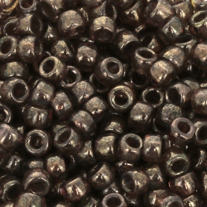 Perles de rocailles Matubo 7/0 - 3.5 mm Transparent Smokey Topaz Gold Luster x10g