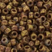 Perles de rocailles Matubo 7/0 - 3.5 mm Opaque Yellow Picasso x10g