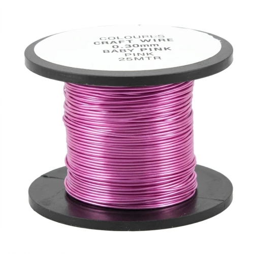 Fil de cuivre 0.50 mm Baby Pink x 25 m