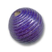 Perles ronde striée en bois 20 mm Bleu violet x 1|raw }}
