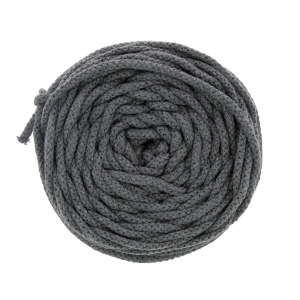 Bobine de cordon en coton pour macramé Cotton Air 5 mm - Gris Foncé x50m