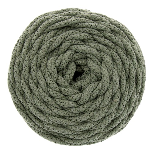 Bobine de cordon en coton pour macramé Cotton Air 5 mm - Vert avocat x50m