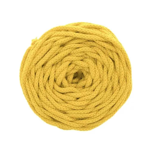 Bobine de cordon en coton pour macramé Cotton Air 5 mm - Moutarde x50m