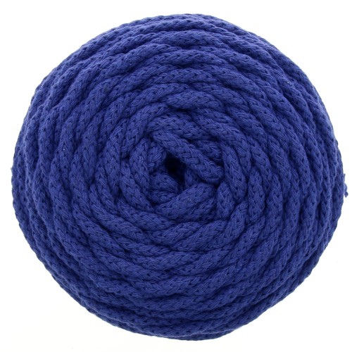 Bobine de cordon en coton pour macramé Cotton Air 5 mm - Bleu Marine x50m