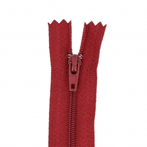 Fermeture à glissière fine pour robe/jupe/pantalon non-séparable 30 cm Rouge x1