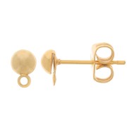 Clous d'oreilles demi-boule 4 mm - Doré à l'or fin x4