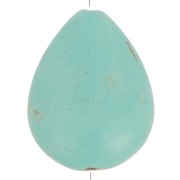 Perle imitation Turquoise gouttes plate 20x15 mm x1|raw }}