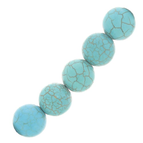 Magnifique/Turquoise Pérou perle en pierre naturelle ronde à