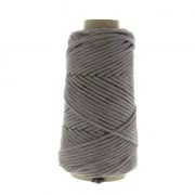 Bobine de cordon en coton pour macramé Cotton Suprême 3XL peigné - Gris x75m