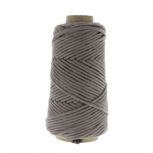 Bobine de cordon en coton pour macramé Cotton Suprême 3XL peigné - Gris x75m