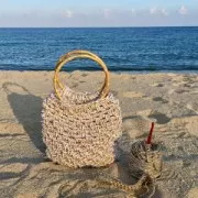 Bobine de cordon pour macramé Rayon Air 4 mm Doré / Noir x 50m