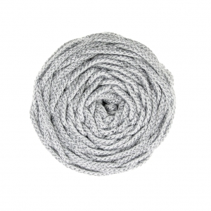 Bobine de cordon pour macramé Rayon Air 4 mm Argenté / Blanc x 50m
