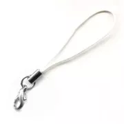 Attache pour téléphone portable avec mousqueton et dragonne couleur Blanc x1