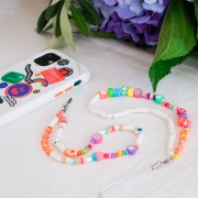 Attache pour téléphone portable avec mousqueton et dragonne couleur Blanc x1