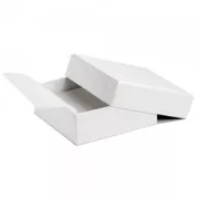 Boite écrin bijoux fantaisie pour parure 10.5x10.5x4 cm Blanc laqué x1