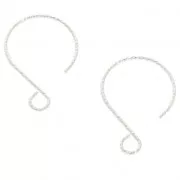 Crochets d'oreilles surface diamantée 23 mm en Argent 925 x2