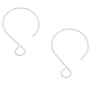 Crochets d'oreilles surface diamantée 23 mm en Argent 925 x2