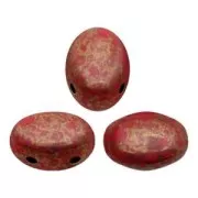 Perles en verre Samos® par Puca® 5x7 mm Red Corail Luster Bronze x10g