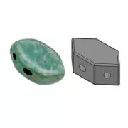 Perles en verre Paros® par Puca® 7x4 mm Green Turquoise Picasso x10g