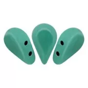 Perles en verre Amos® par Puca® 5x8 mm Opaque Green Turquoise x10g