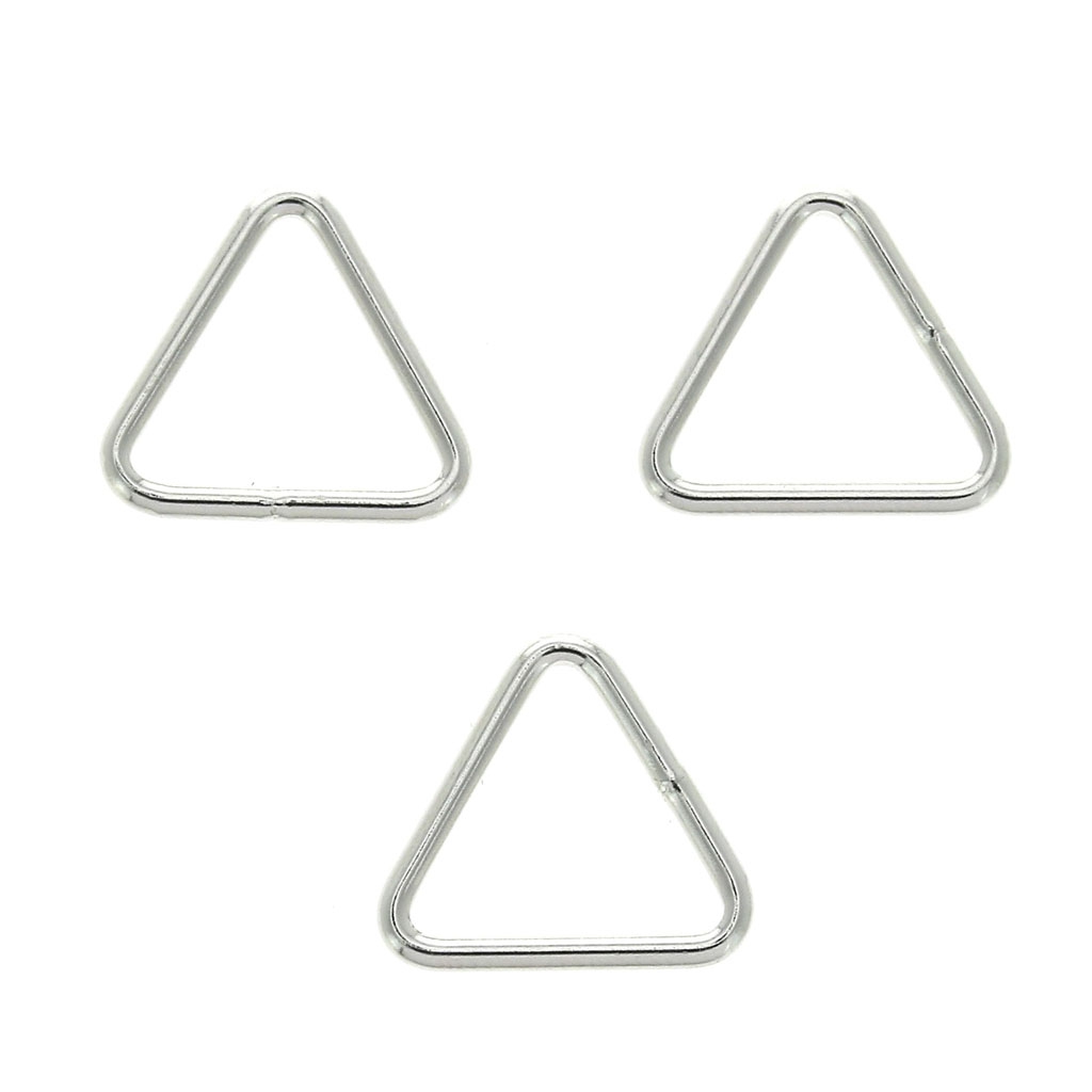 Lot De 6 Perles Triangle Argentées 12x20mm - Breloques Fantaisie Pour Bracelet
