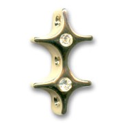 Intercalaire 3 rangs 22x13 mm doré strass Crystal x1