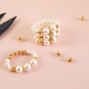 Intercalaire 3 rangs 17x5 mm Doré strass Crystal x1