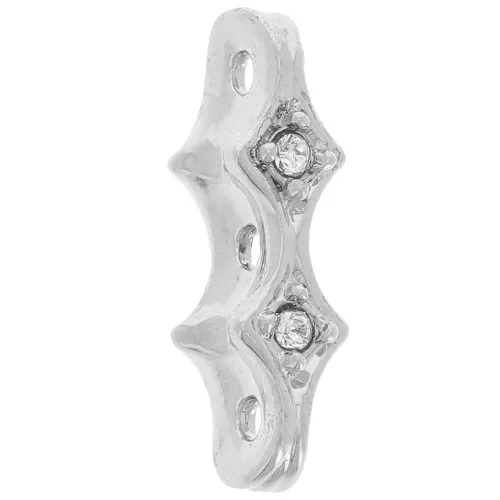 Intercalaire 3 rangs 17x5 mm - Rodhié strass Crystal x1