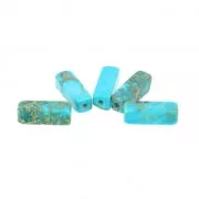 Perles Tubes Régalite teintées 13x4.5 mm Turquoise x5