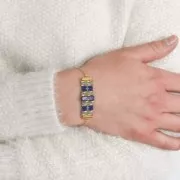 Perles Tubes Régalite teintées 13x4.5 mm Bleu x5