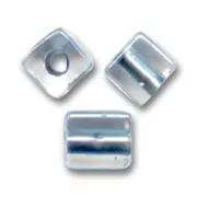 Cubes Miyuki 3 mm SB3-242- Crystal Spkl Pewter Lined x10g